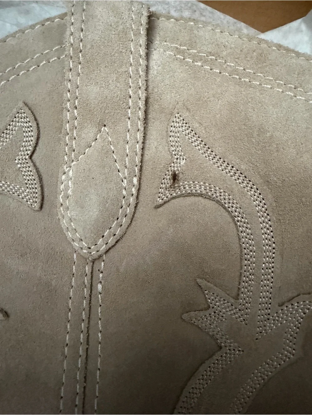 Dolce Vita Beige Suede Western Knee-High Boots